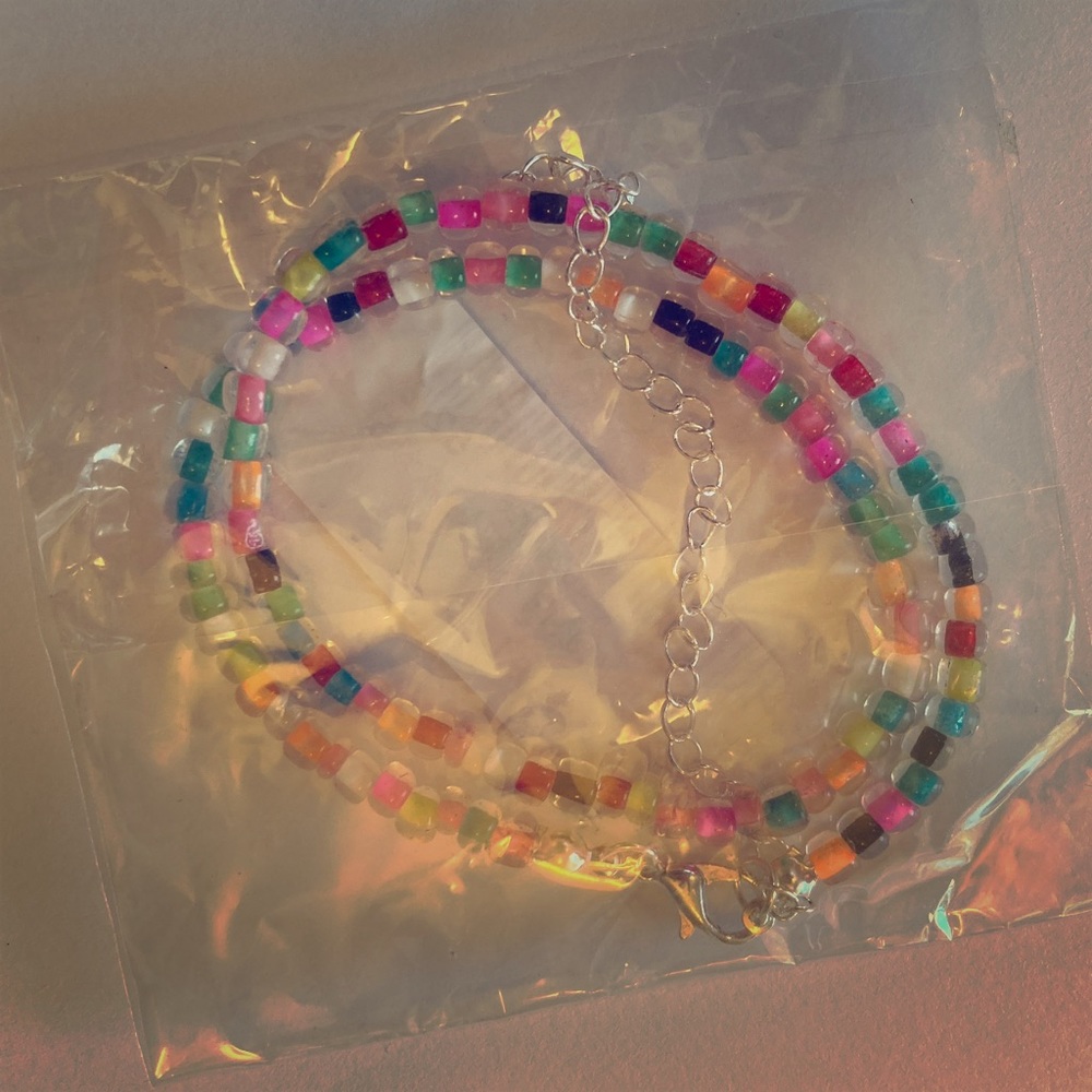 Boho surfer beaded necklace choker ankle bracelet